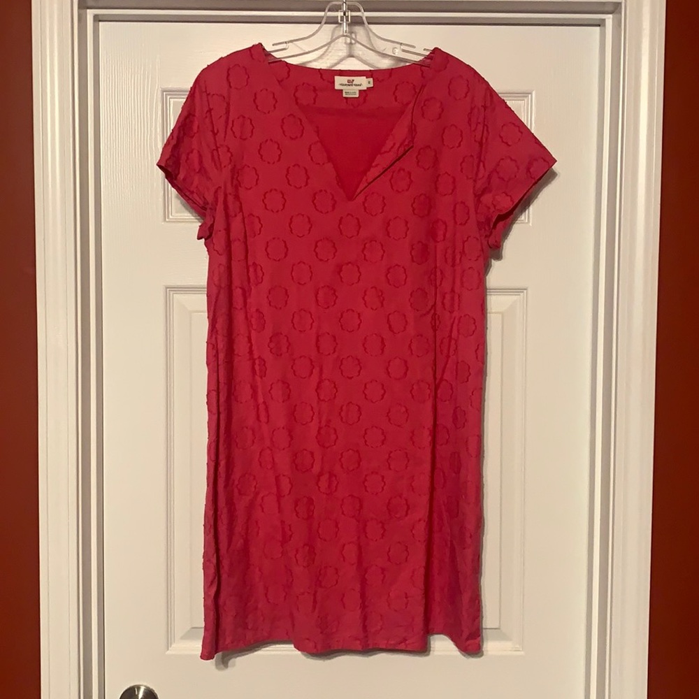 Hot Pink Vineyard Vines Short-Sleeve Floral Sundress